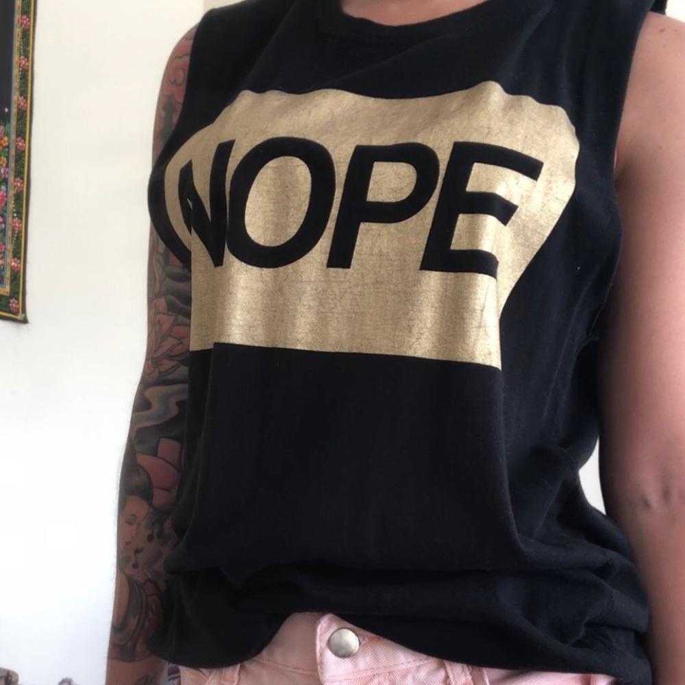Black and Golden NOPE T-shirt! Forever 21